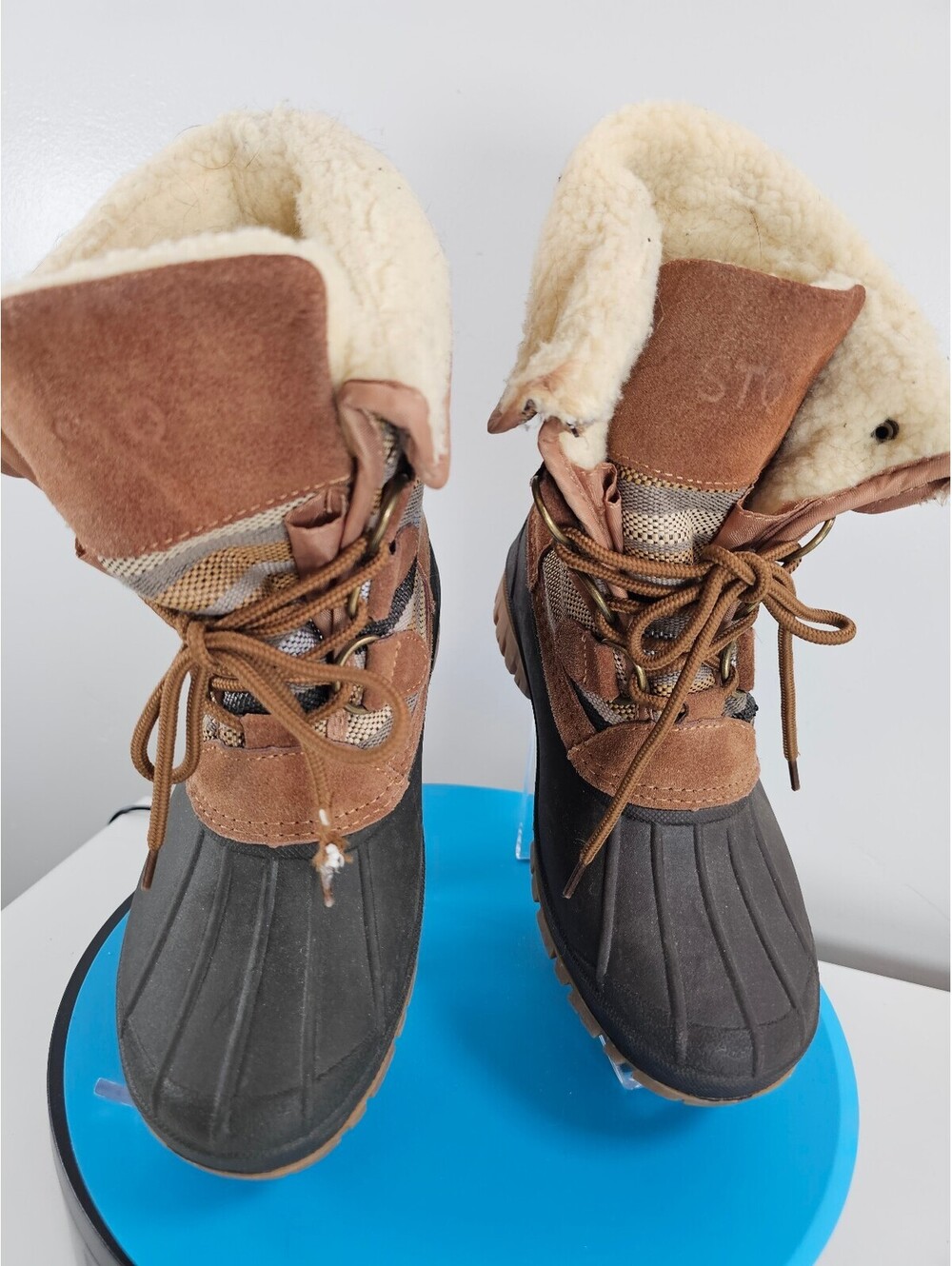 STQ Women's Winter Waterproof Boots with Shearling Lining
